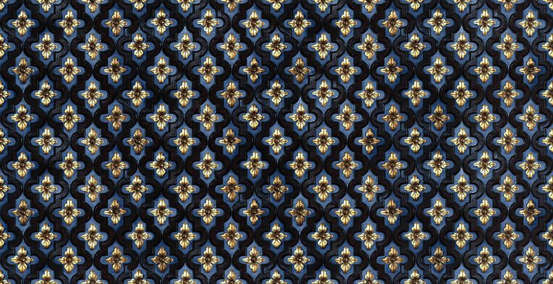 6800604 Carved Indigo Random Papers II Mural by Coordonné