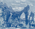 6800607 Illustration Tiles Indigo Random Papers II Mural by Coordonné