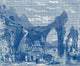 Illustration Tiles Indigo Random Papers II Mural by Coordonné