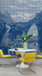 6800607 Illustration Tiles Indigo Random Papers II Mural by Coordonné