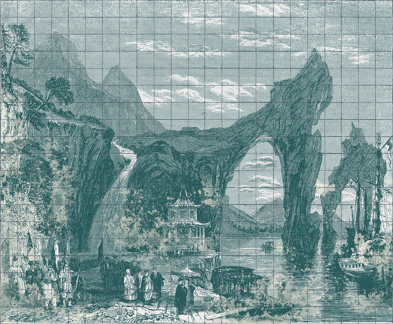 6800608 Illustration Tiles Emerald Random Papers II Mural by Coordonné