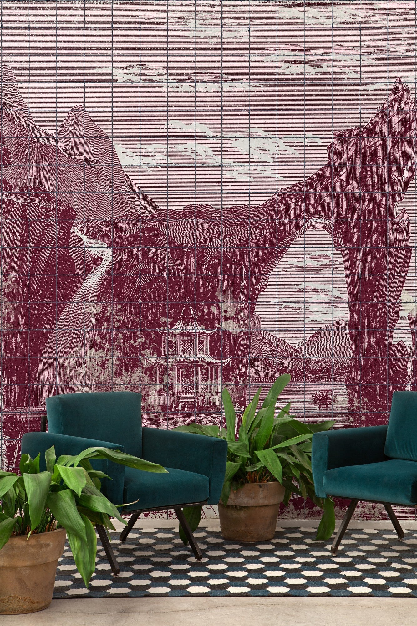 6800609 Illustration Tiles WIne Random Papers II Mural by Coordonné