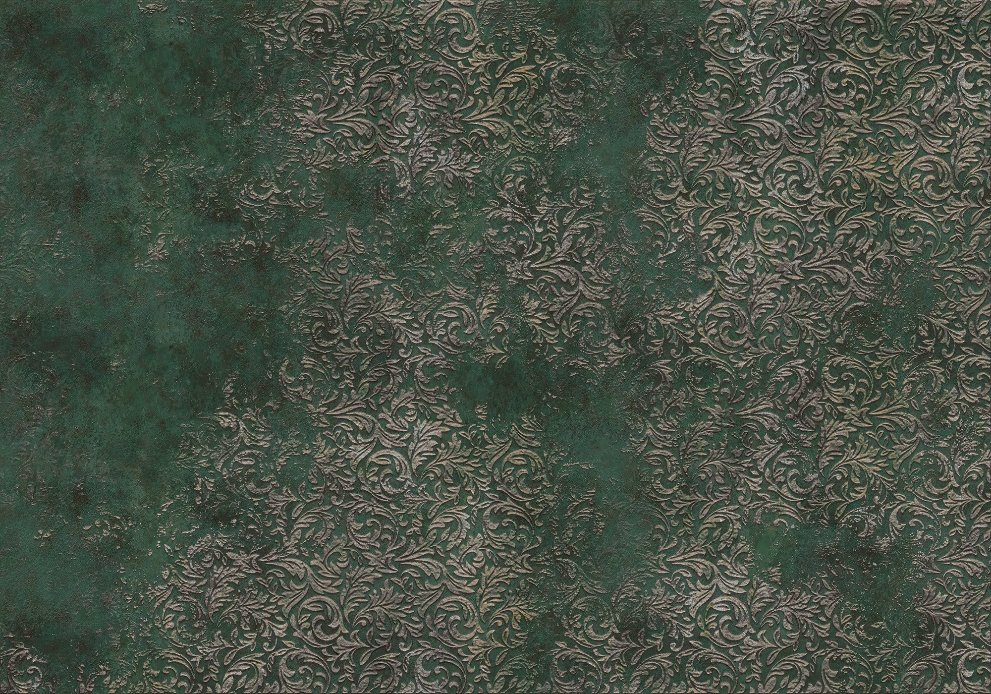 6800622 Brocade Emerald Random Papers II Mural by Coordonné