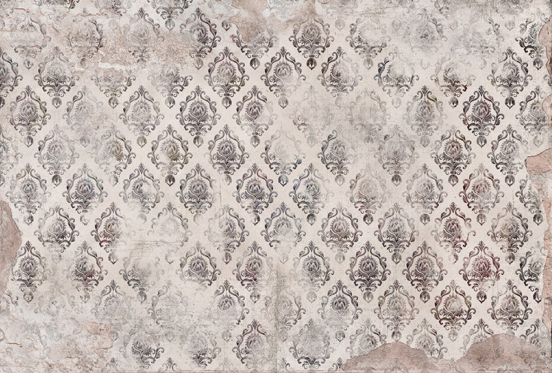 6800625 Broken Damask Wine Random Papers II Mural by Coordonné