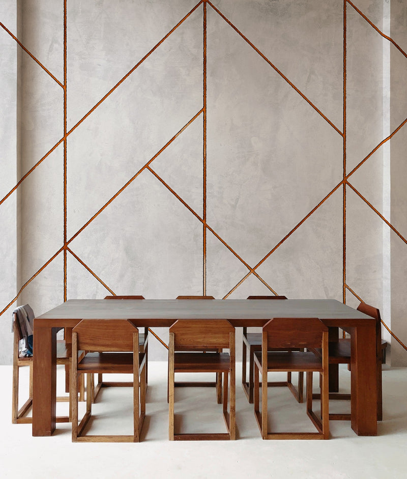 6800627 Golden Line Wall Copper Random Papers II Mural by Coordonné