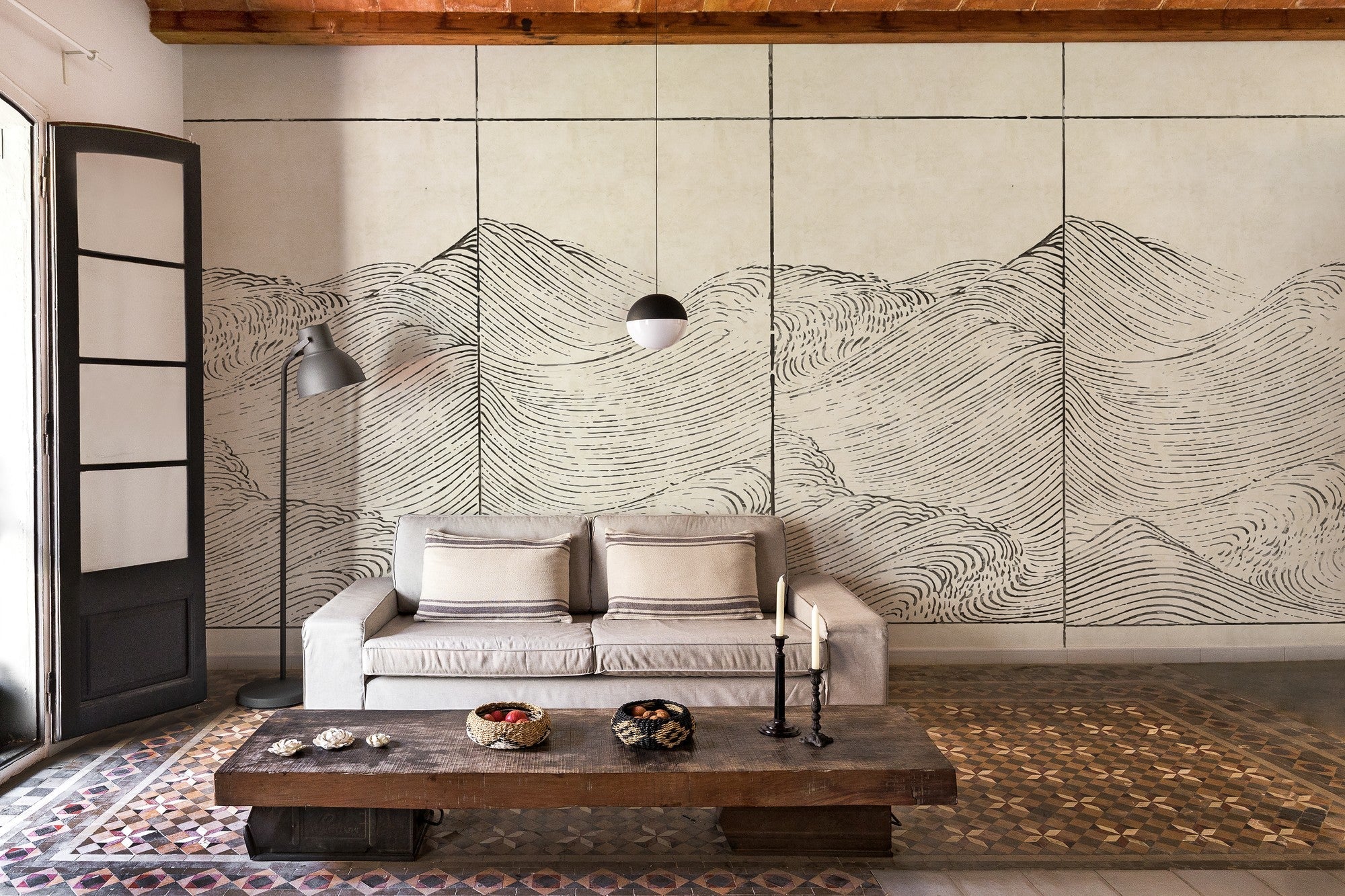 6800706 Waves Papyrus Random Papers II Mural by Coordonné