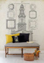 6800717 Architecture Papyrus Random Papers II Mural by Coordonné