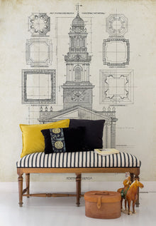 6800717 Architecture Papyrus Random Papers II Mural by Coordonné