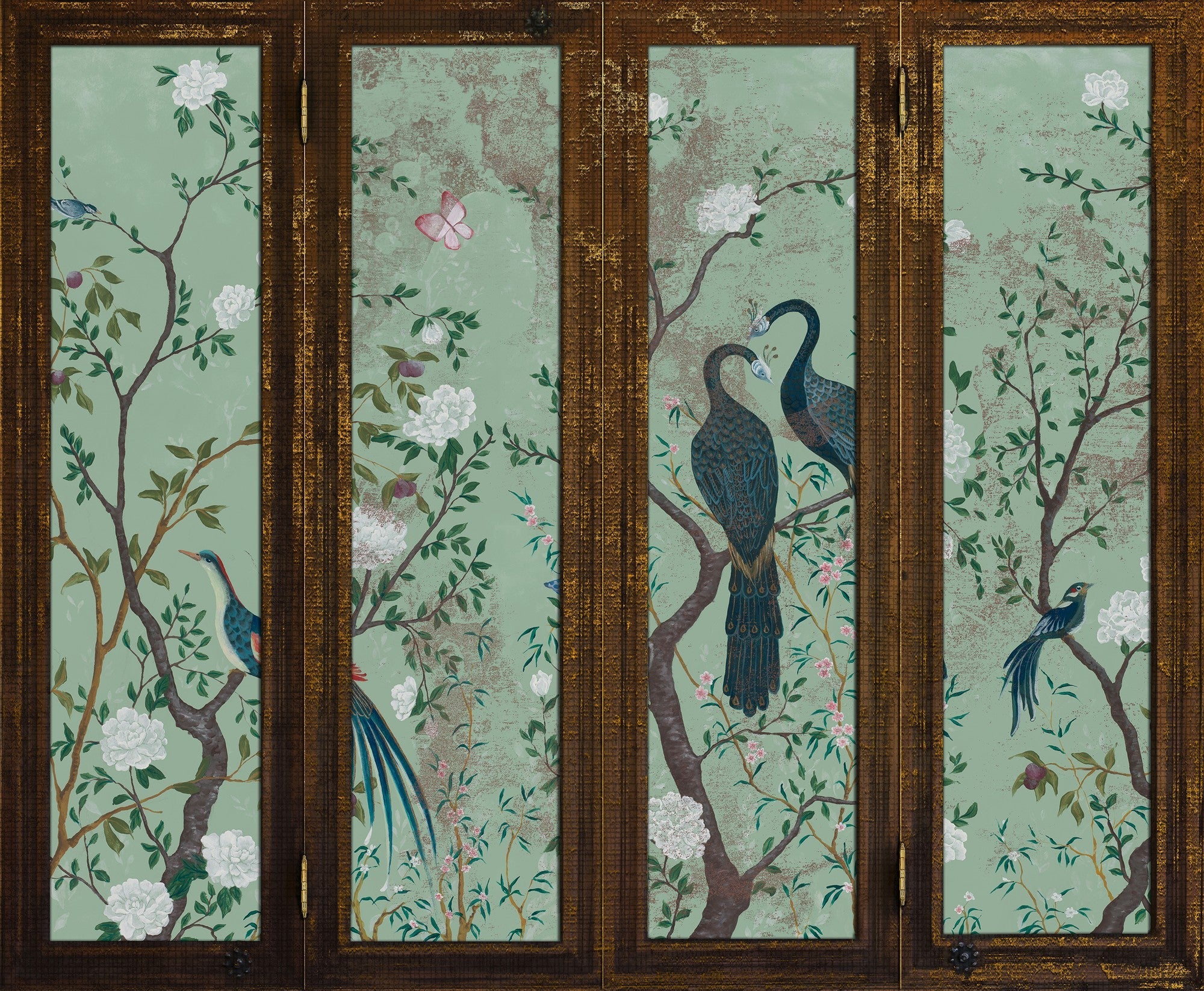 6800719 Edo Screen Aqua Random Papers II Mural by Coordonné