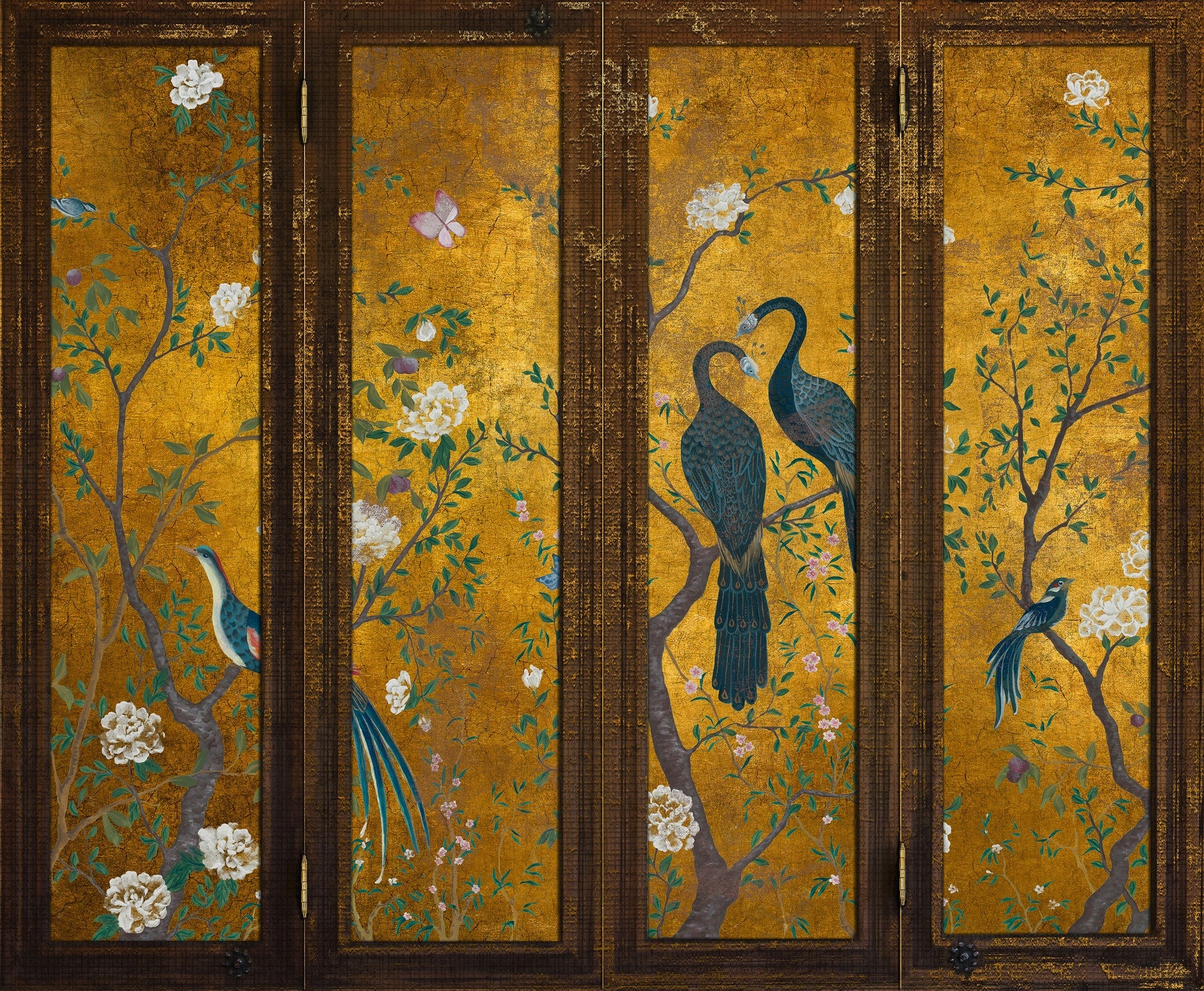 6800720 Edo Screen Gold Random Papers II Mural by Coordonné