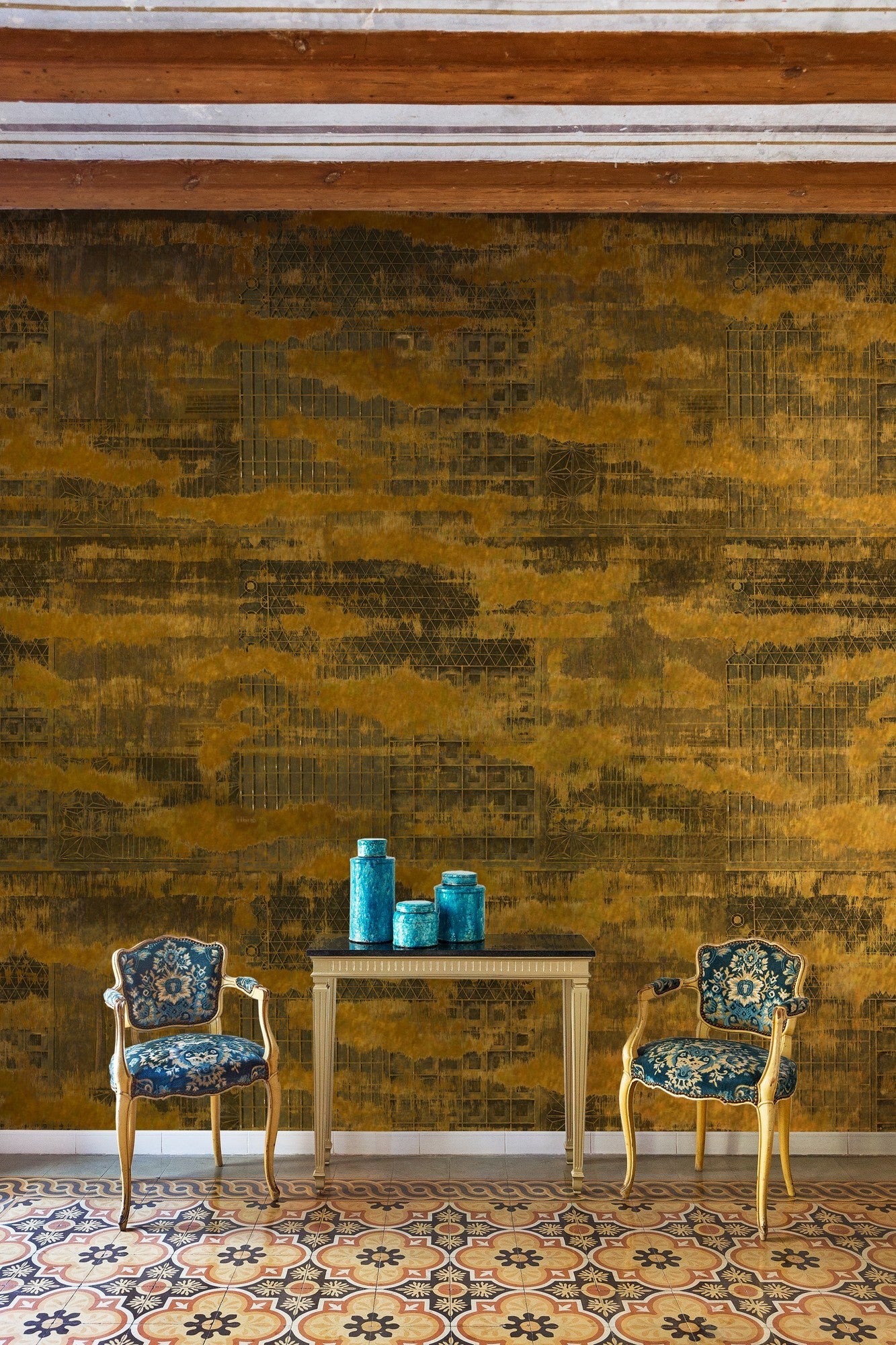 6800721 Framework Copper Random Papers II Mural by Coordonné