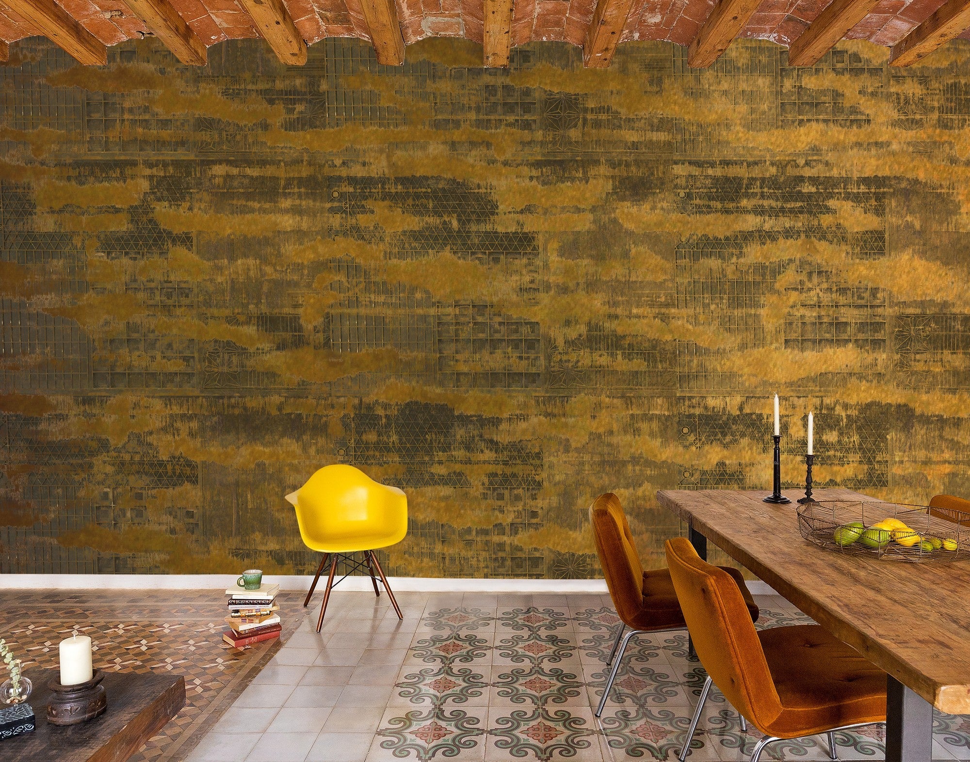 6800721 Framework Copper Random Papers II Mural by Coordonné