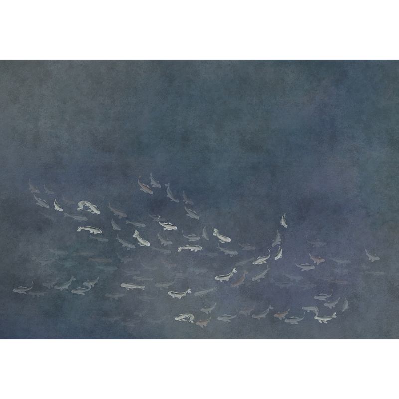 Koi Dark Random Chinoiseries II Mural by Coordonné (400x280cm)