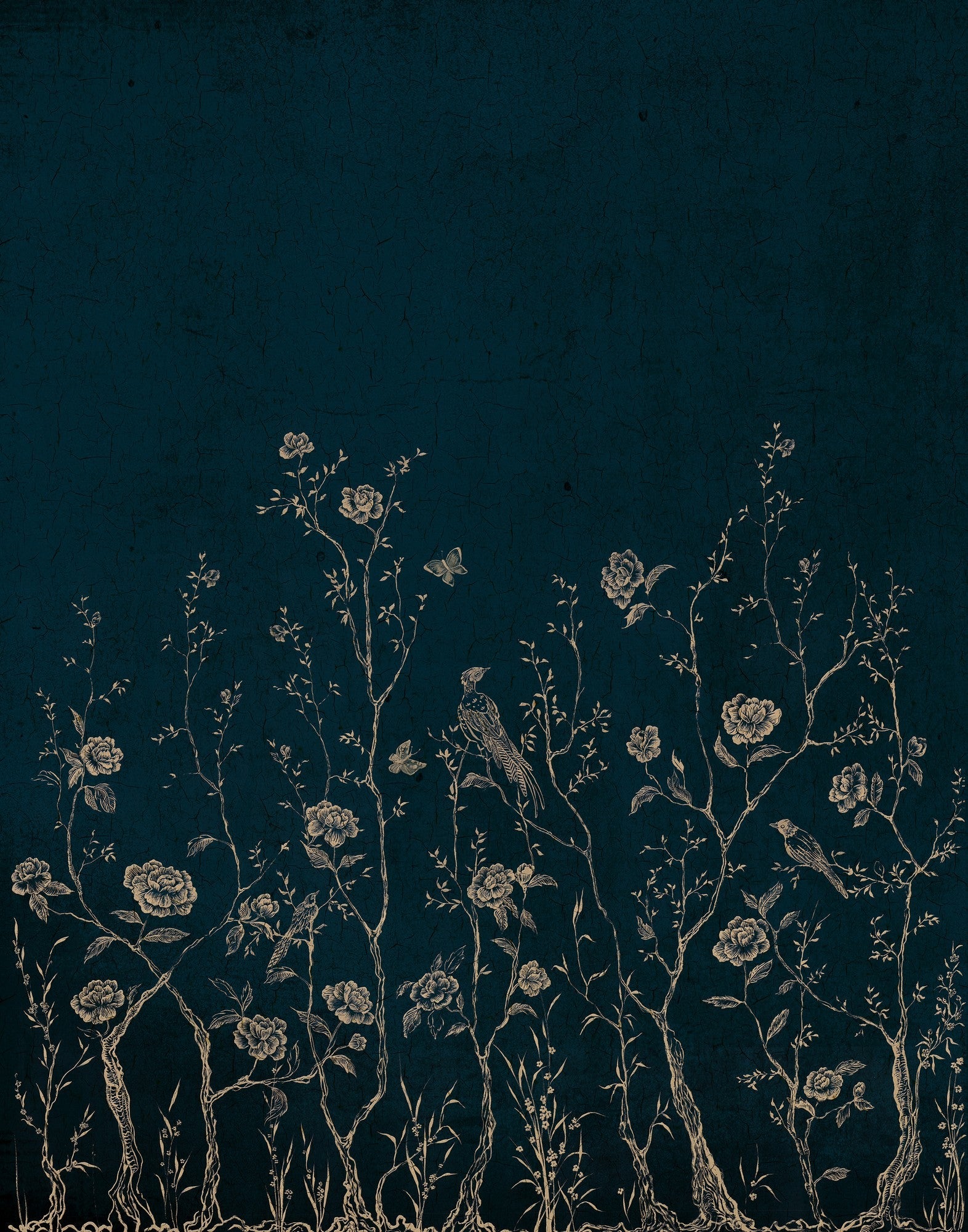 6800732 Chinoiserie 2.0 Blue Random Papers II Mural by Coordonné