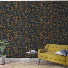 6812-50 Floral Nature Home Black and Gold Wallpaper By Galerie