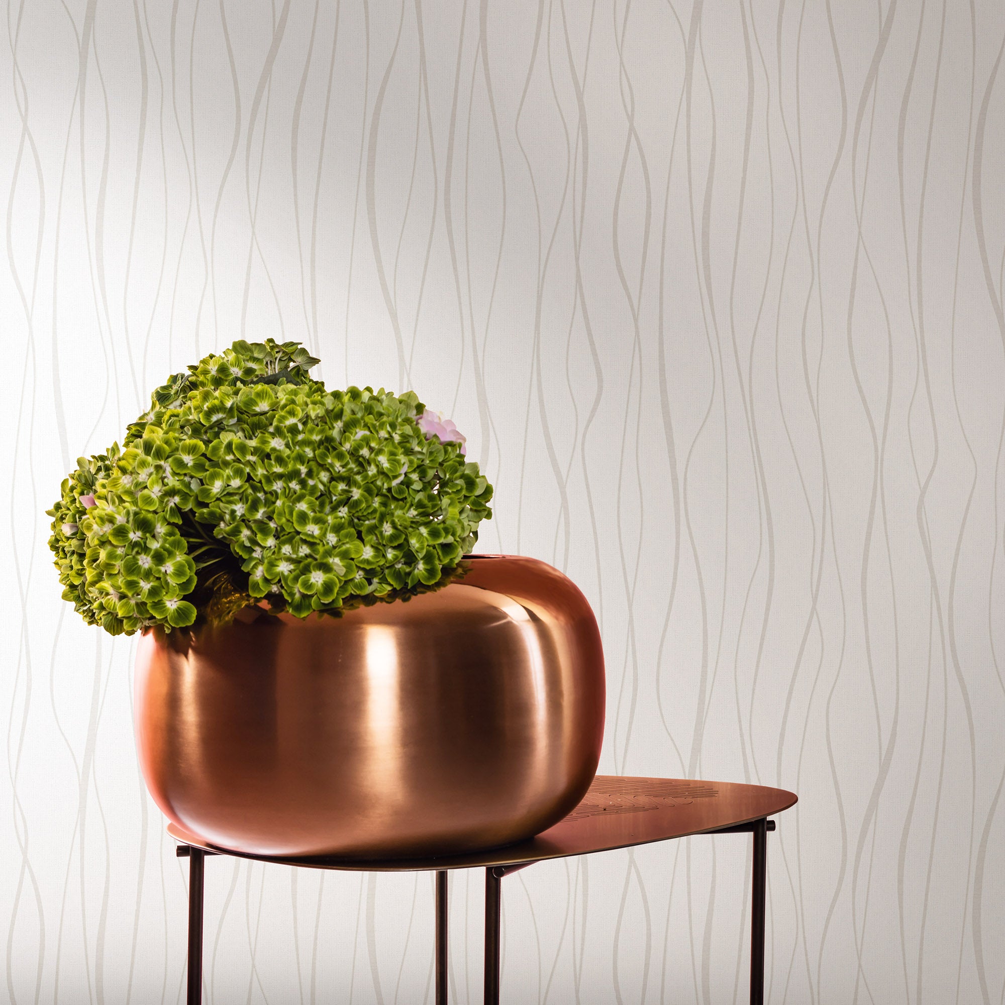 6813-20 Wave Modern Home White Wallpaper By Galerie