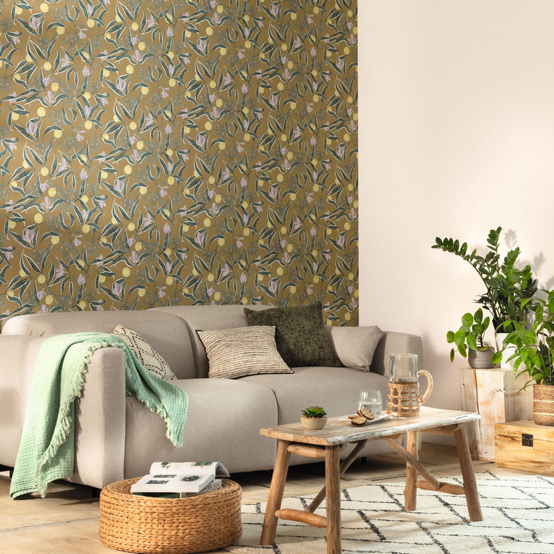 68521124 Linen Uni Beige Rose Moyen Wallpaper by Caselio