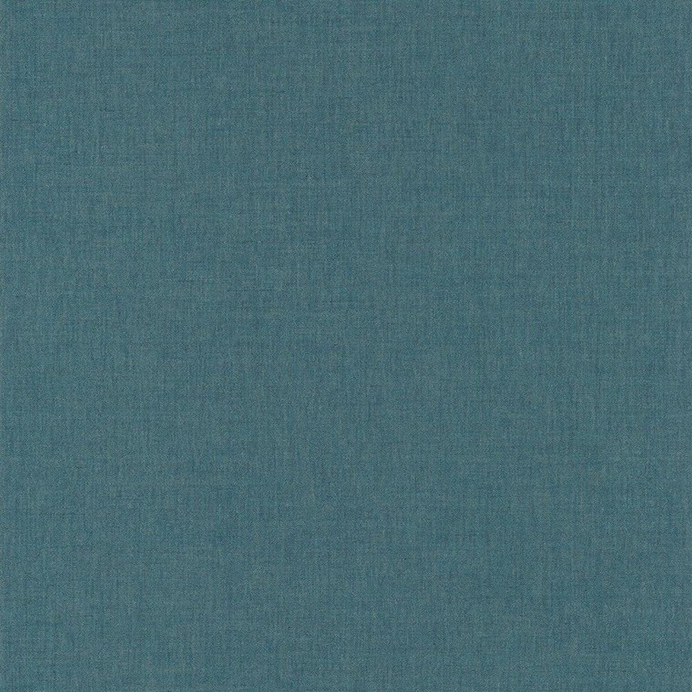ONB68526378 Linen Uni Only Blue Wallpaper by Caselio