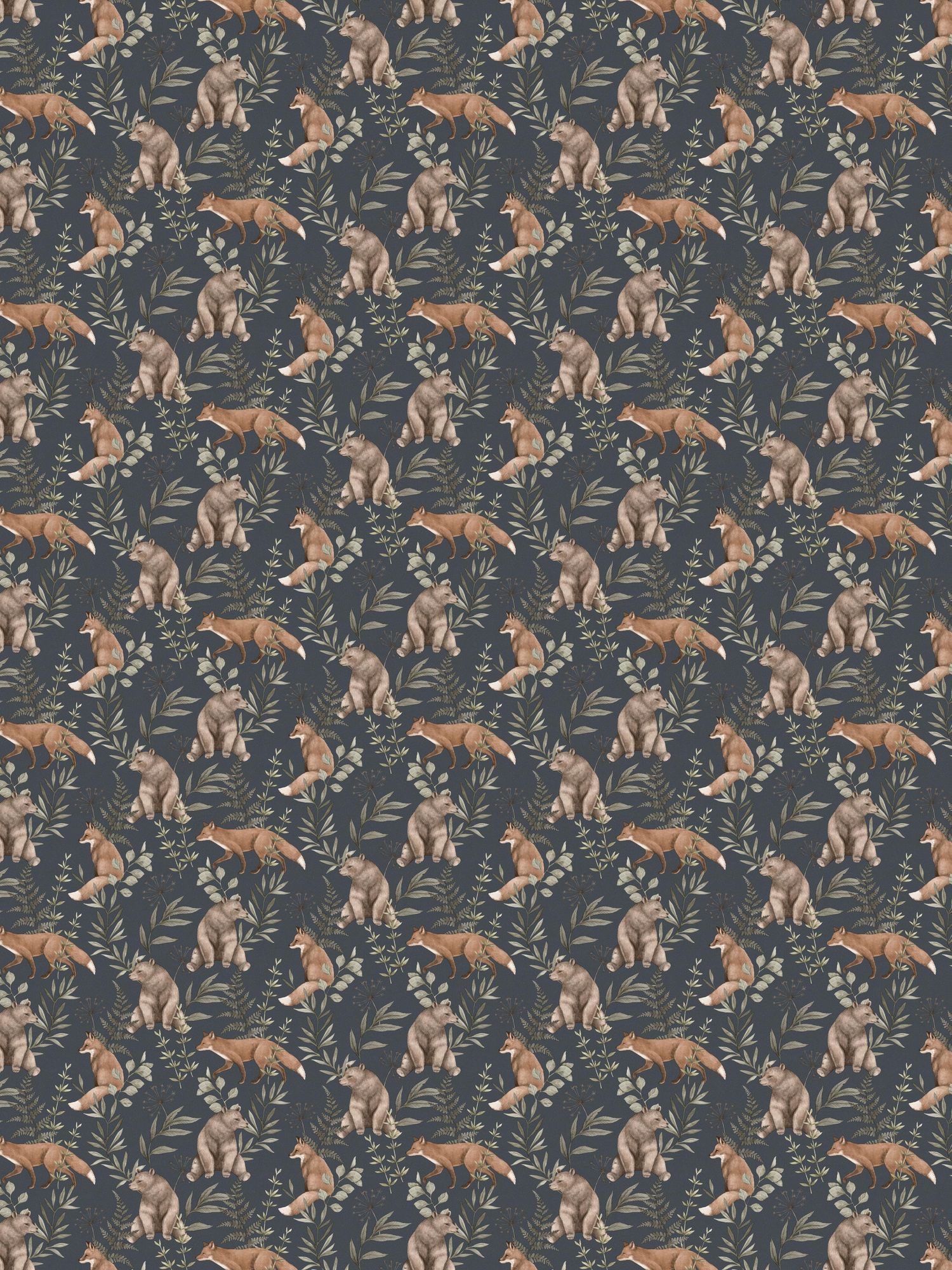 6920 Wild Forest Blue and Multi Wallpaper by Boråstapeter