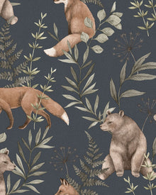 6920 Wild Forest Blue and Multi Wallpaper by Boråstapeter