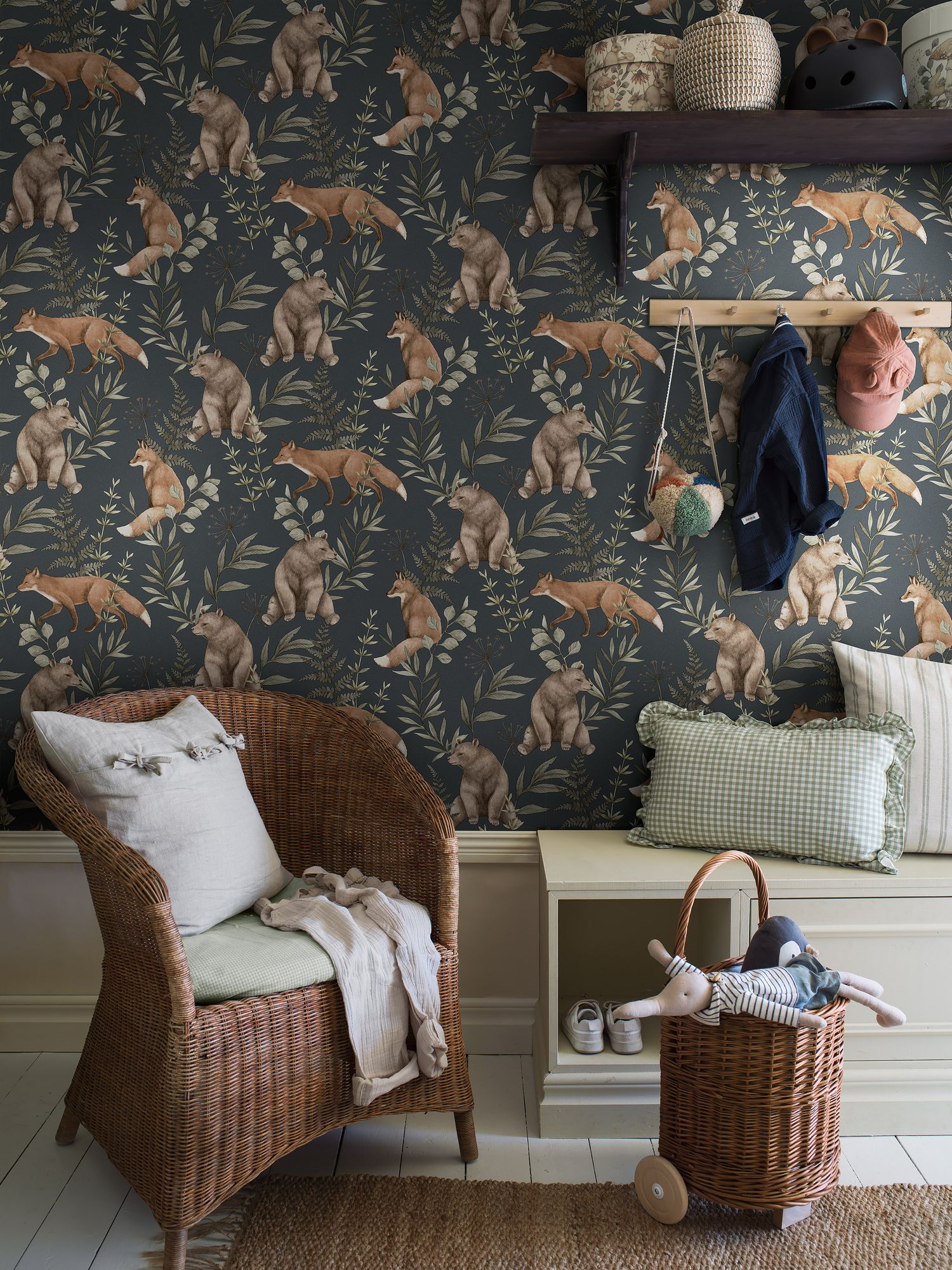6920 Wild Forest Blue and Multi Wallpaper by Boråstapeter