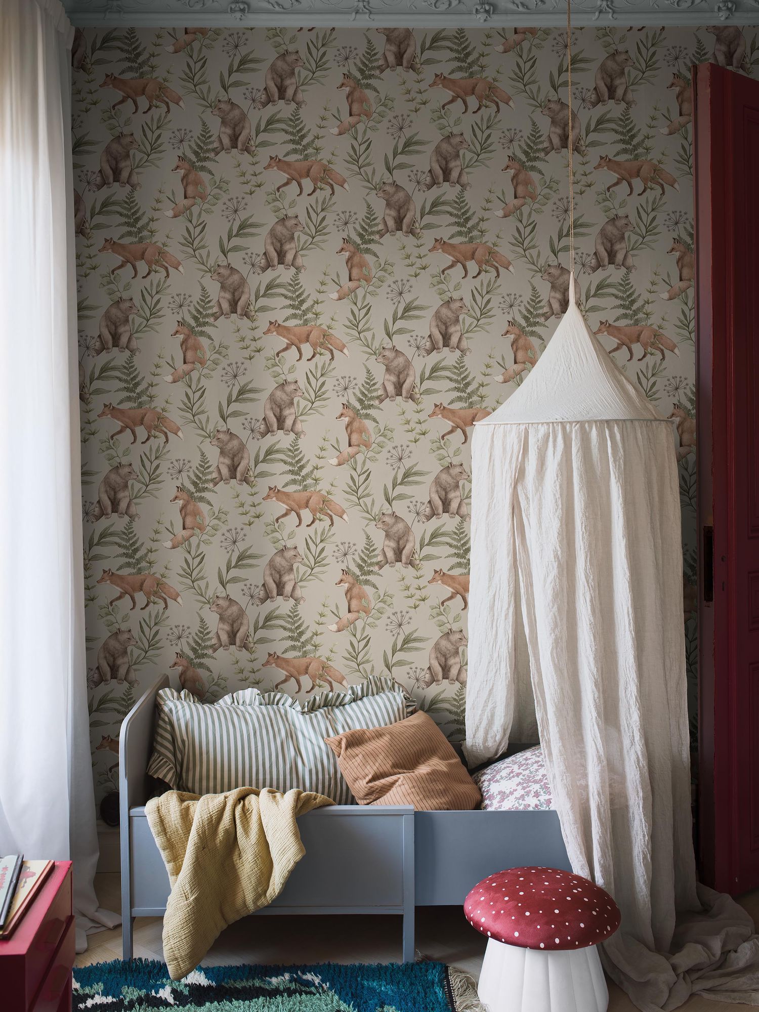 6921 Wild Forest Beige and Multi Wallpaper by Boråstapeter