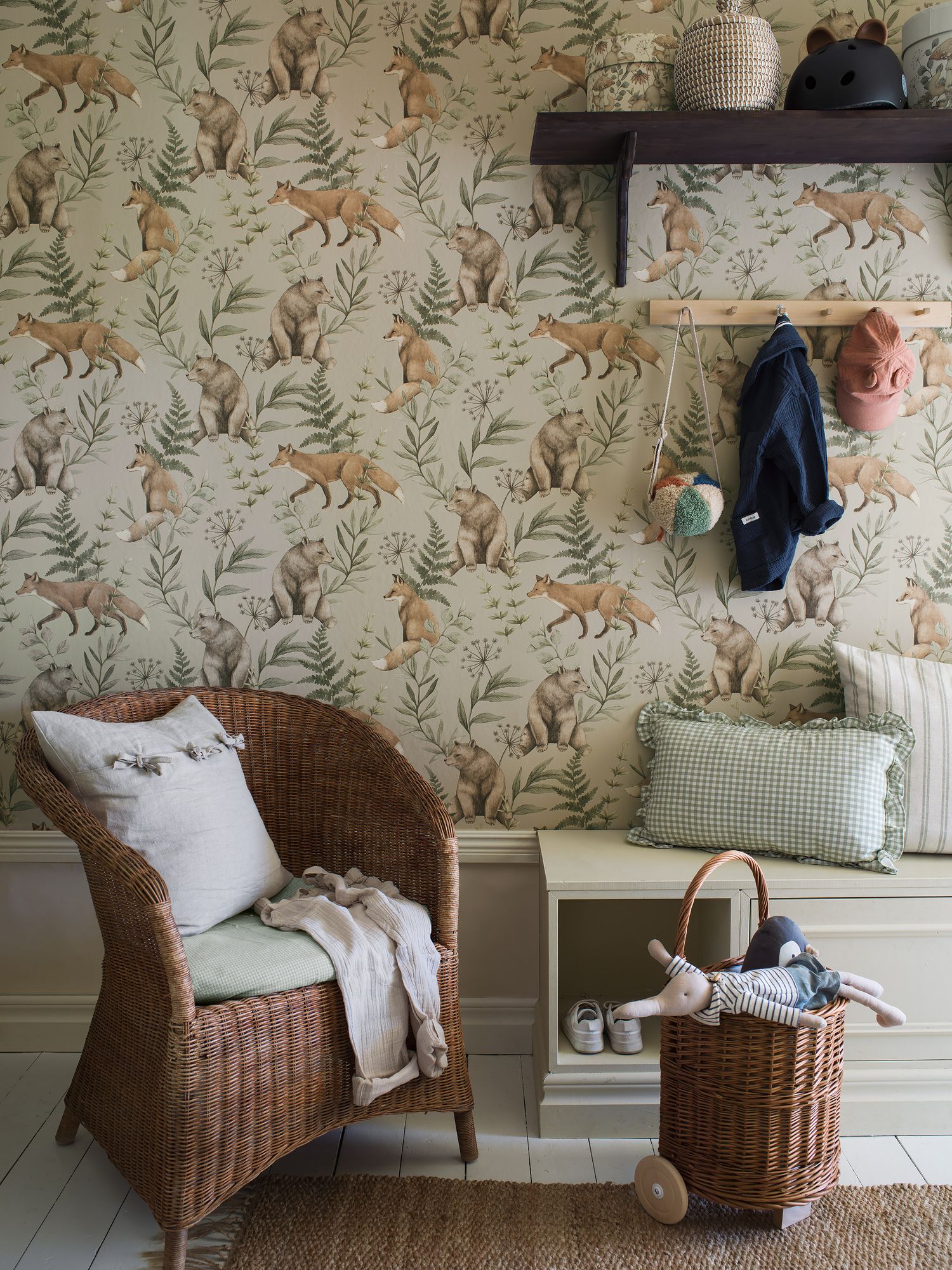 6921 Wild Forest Beige and Multi Wallpaper by Boråstapeter