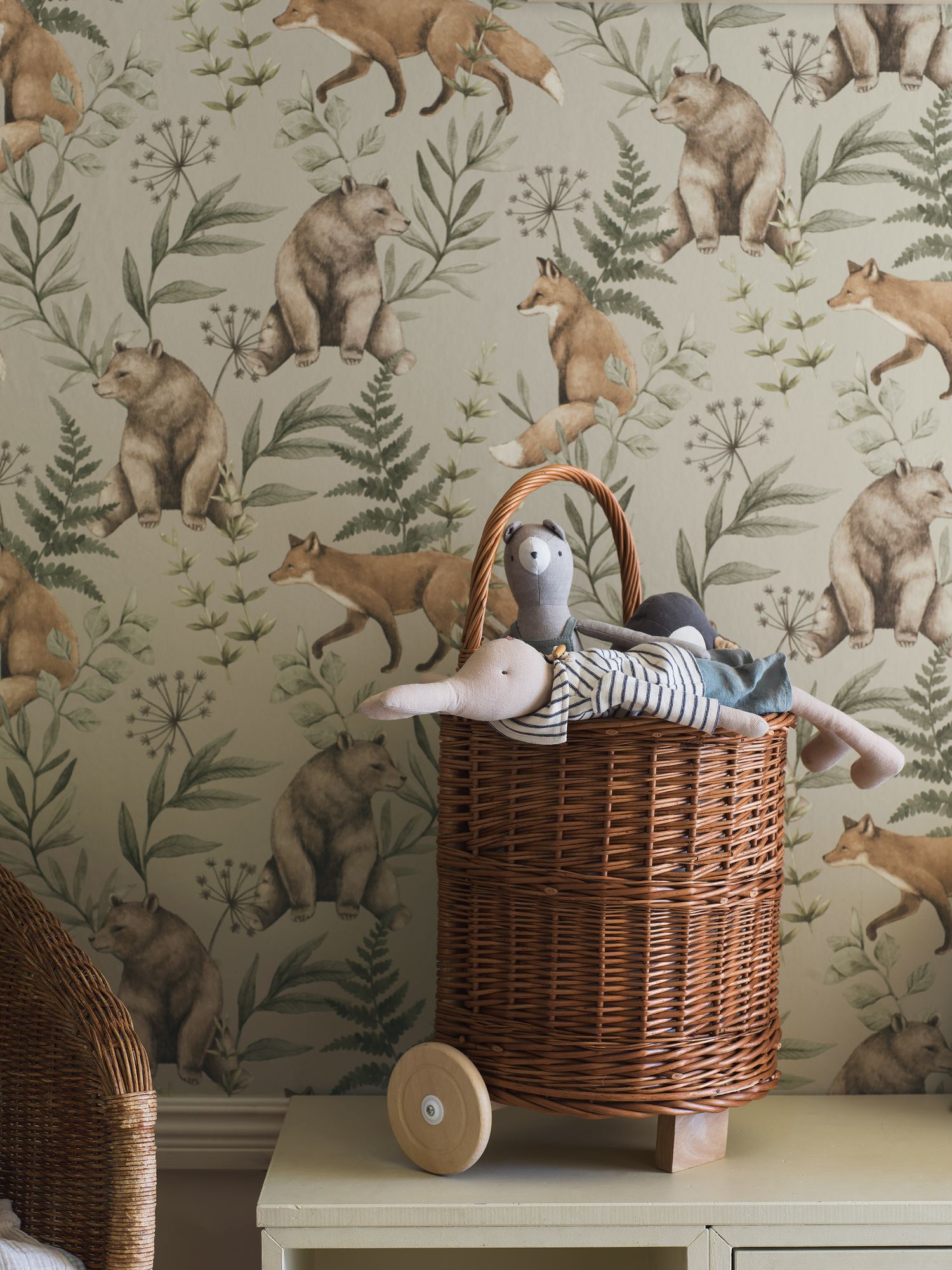 6921 Wild Forest Beige and Multi Wallpaper by Boråstapeter