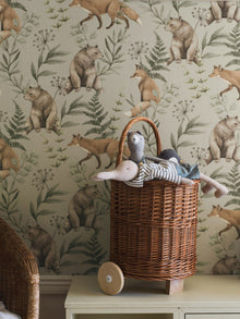 6921 Wild Forest Beige and Multi Wallpaper by Boråstapeter