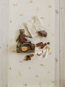 6923 Little Fox Beige and Multi Wallpaper by Boråstapeter
