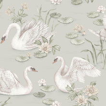 6925 Lily Swan Green and Multi Wallpaper by Boråstapeter