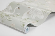 6925 Lily Swan Green and Multi Wallpaper by Boråstapeter