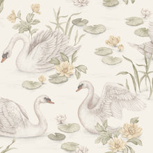 6926 Lily Swan White and Multi Wallpaper by Boråstapeter