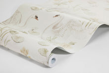 6926 Lily Swan White and Multi Wallpaper by Boråstapeter