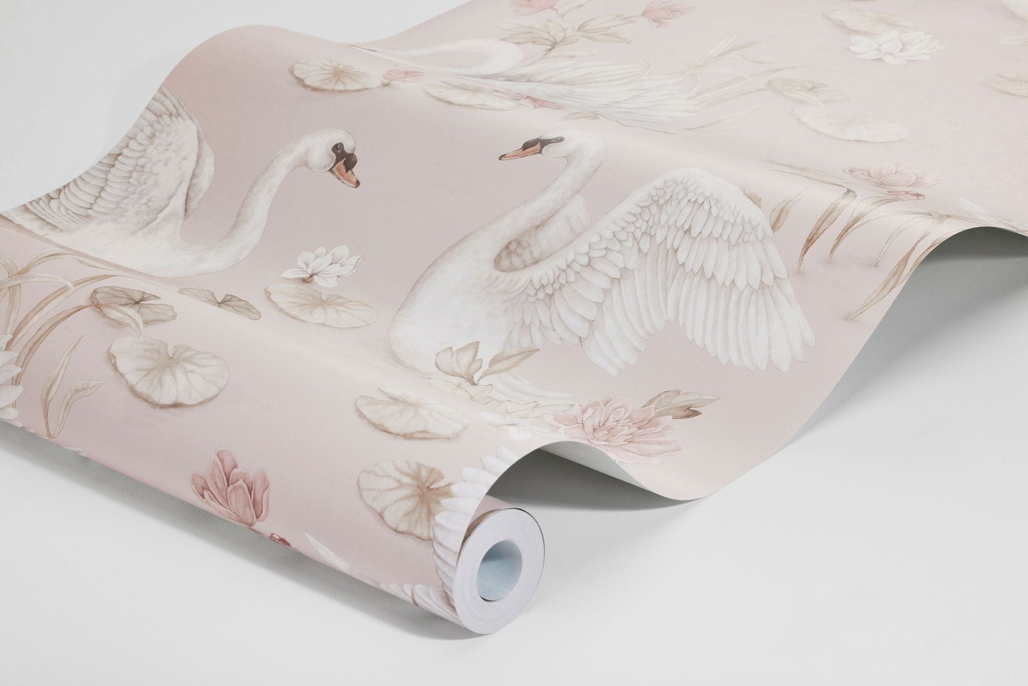 6927 Lily Swan Pink and Multi Wallpaper by Boråstapeter