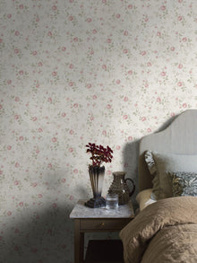 6928 Rose Garden White and Multi Wallpaper by Boråstapeter