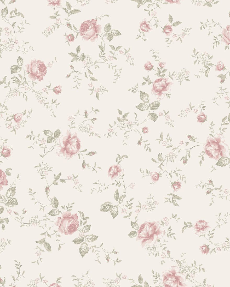 6928 Rose Garden White and Multi Wallpaper by Boråstapeter