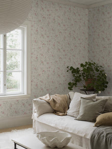 6928 Rose Garden White and Multi Wallpaper by Boråstapeter