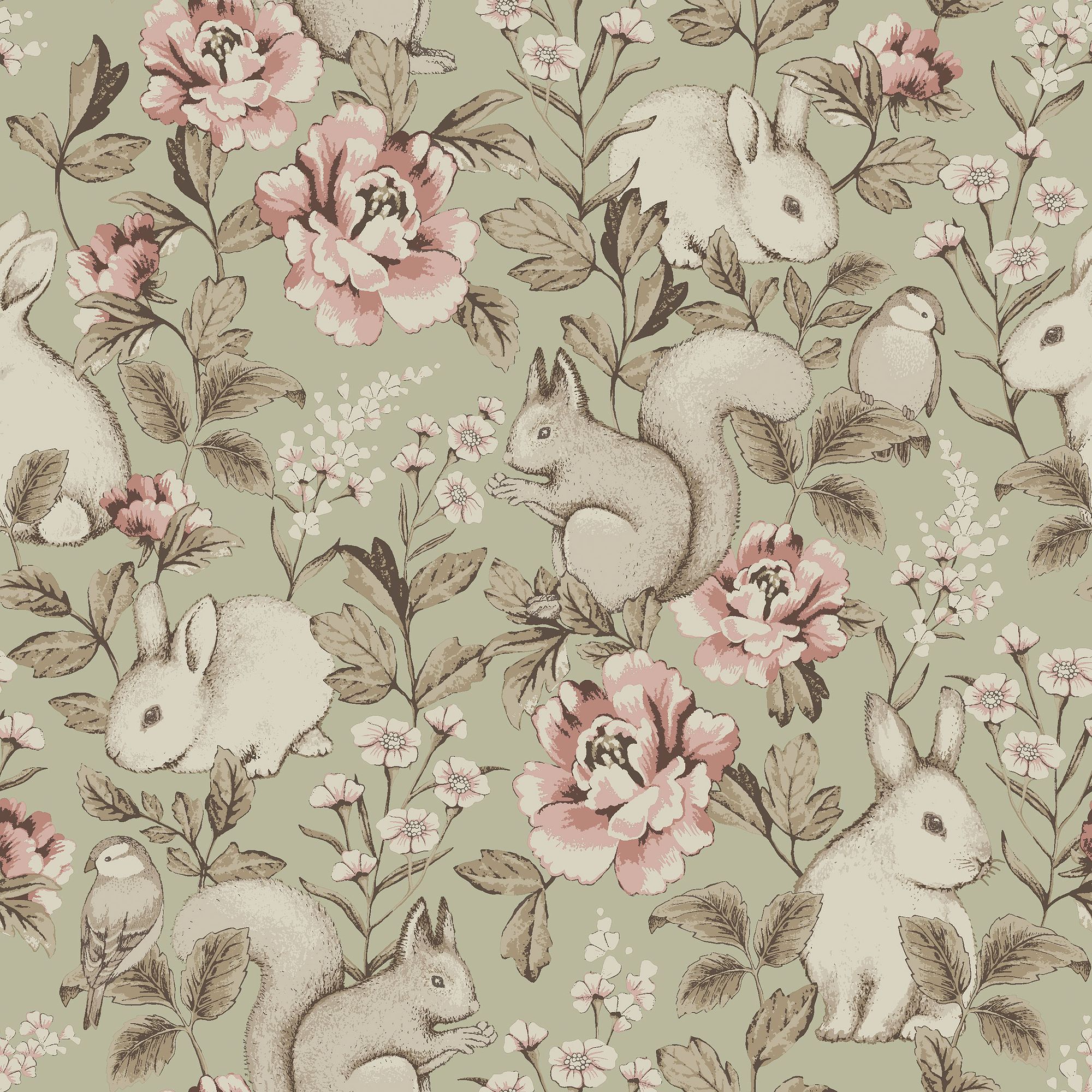 6931 Magic Forest Green and Multi Wallpaper by Boråstapeter