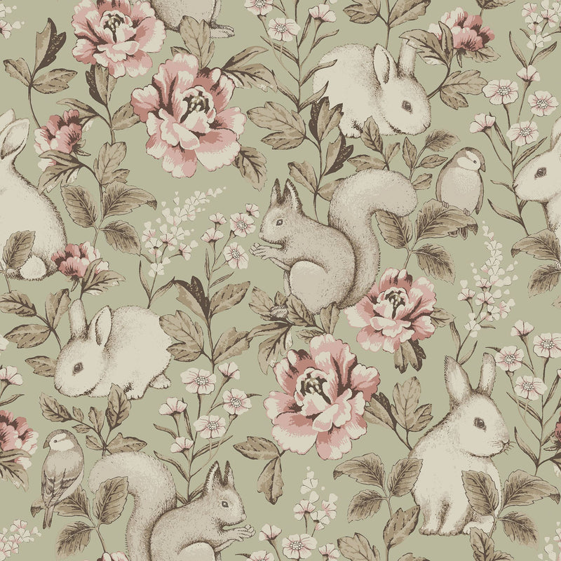 6931 Magic Forest Green and Multi Wallpaper by Boråstapeter