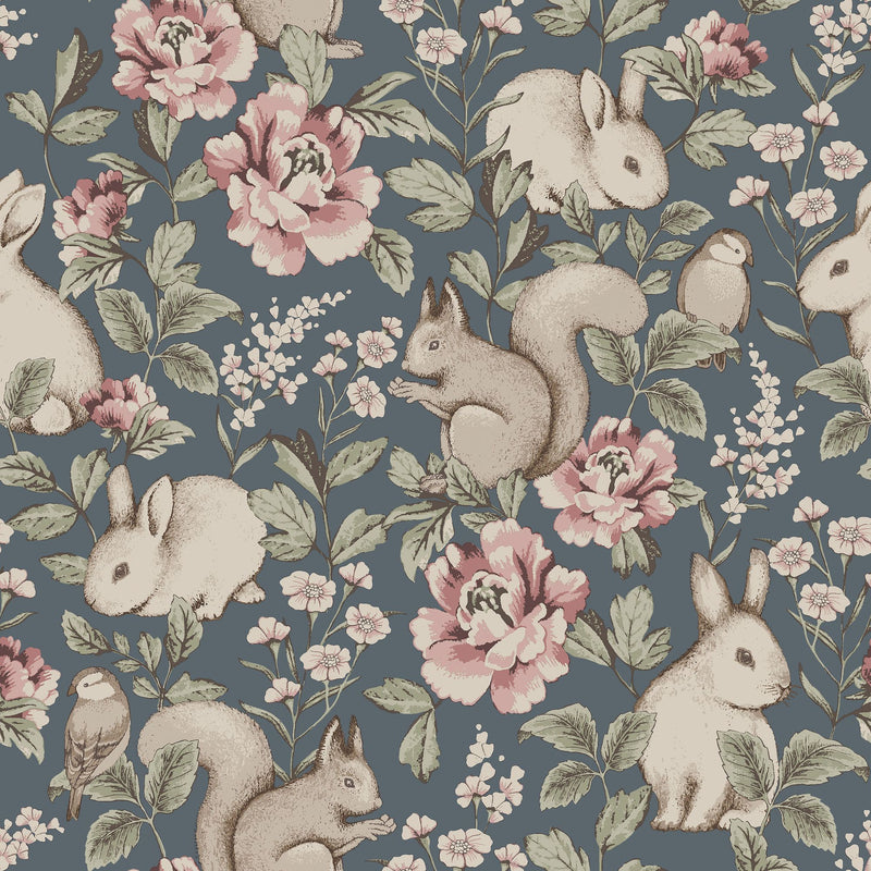 6932 Magic Forest Blue and Multi Wallpaper by Boråstapeter