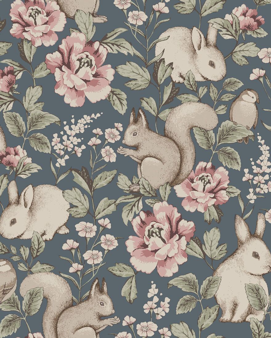 6932 Magic Forest Blue and Multi Wallpaper by Boråstapeter