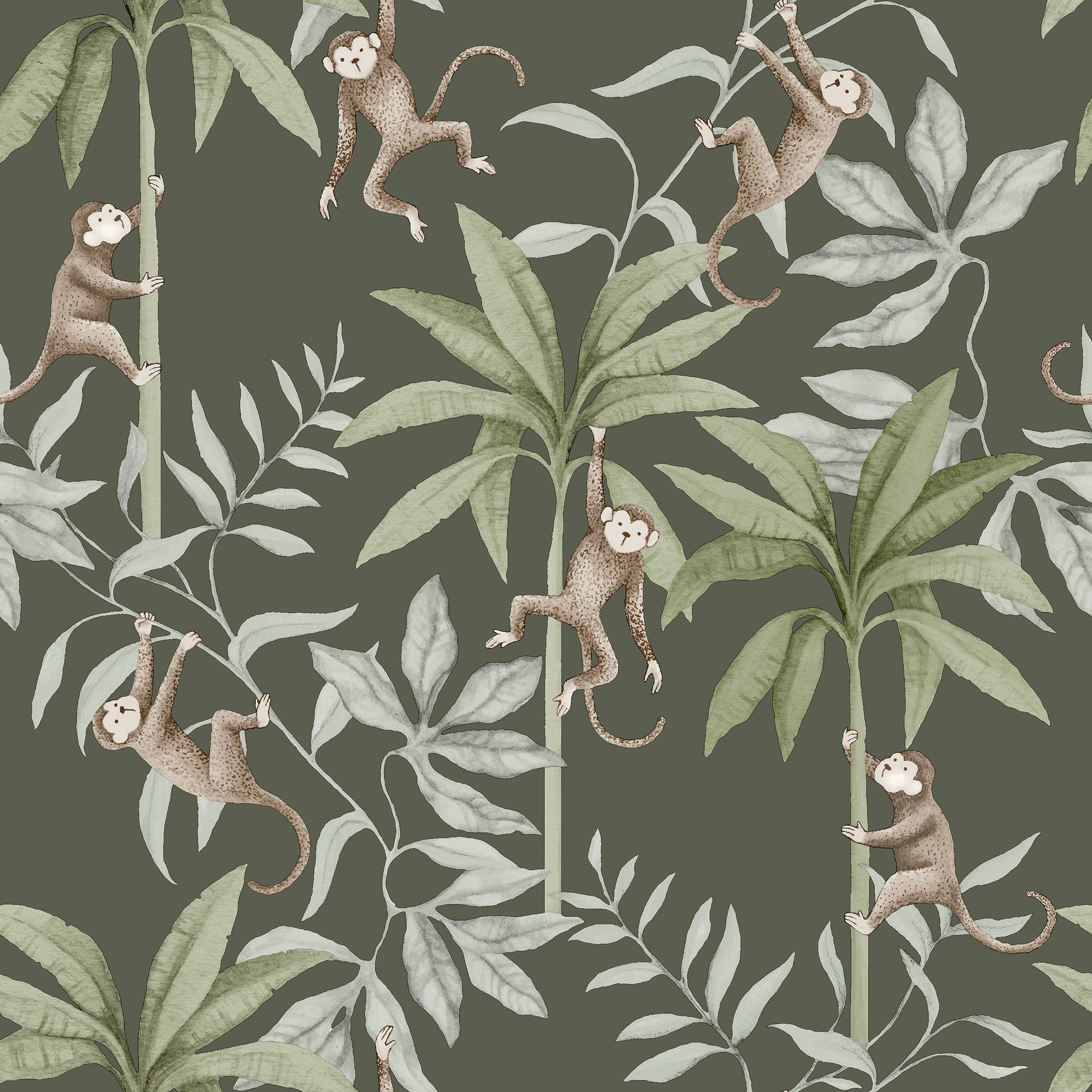 6935 Jungle Friends Green and Multi Wallpaper by Boråstapeter