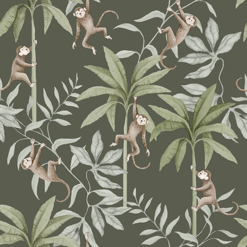 6935 Jungle Friends Green and Multi Wallpaper by Boråstapeter