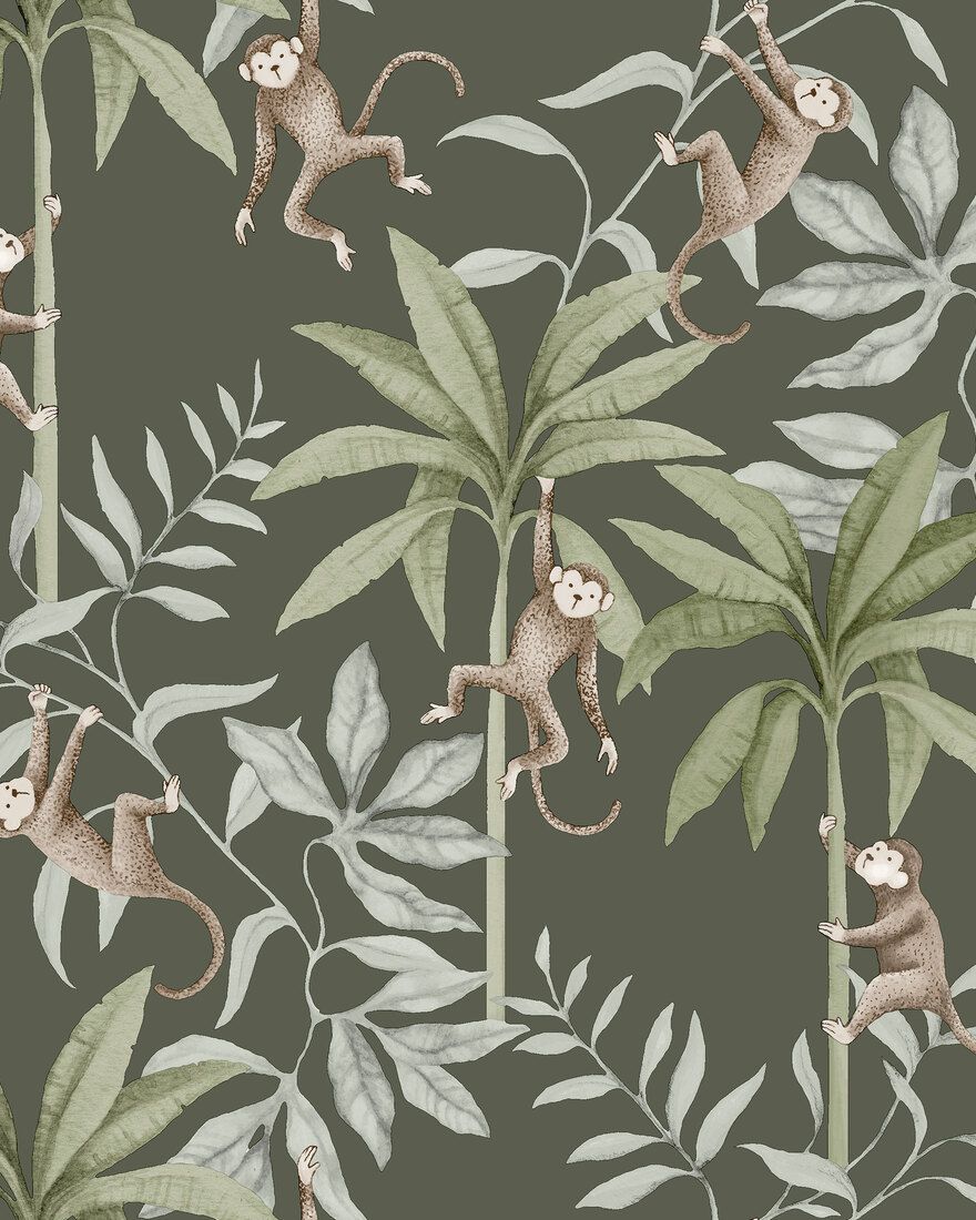 6935 Jungle Friends Green and Multi Wallpaper by Boråstapeter