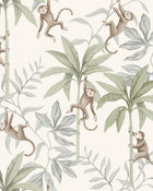 6936 Jungle Friends White and Multi Wallpaper by Boråstapeter