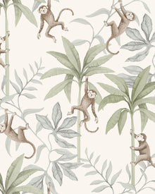 6936 Jungle Friends White and Multi Wallpaper by Boråstapeter