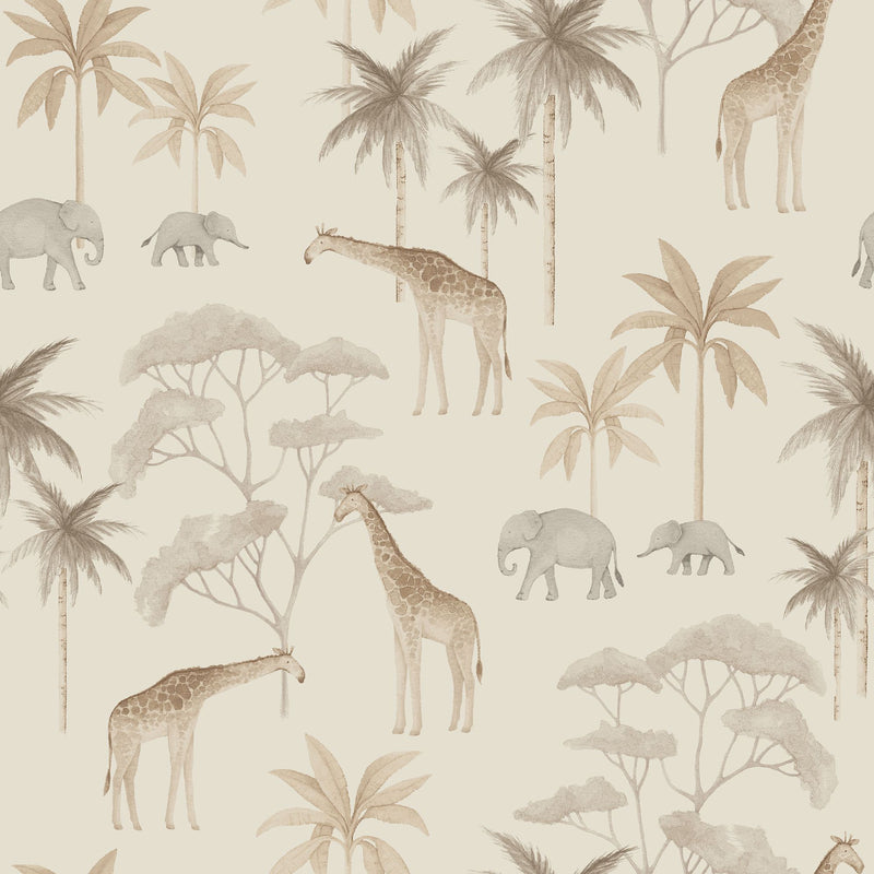 6938 Savannah Beige and Grey Wallpaper by Boråstapeter