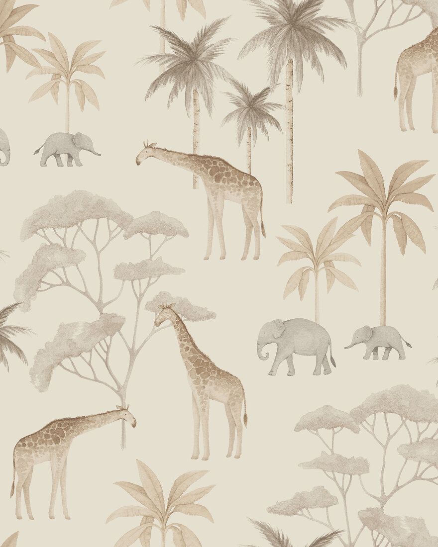 6938 Savannah Beige and Grey Wallpaper by Boråstapeter