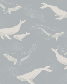 6942 Whales Blue and Grey Wallpaper by Boråstapeter